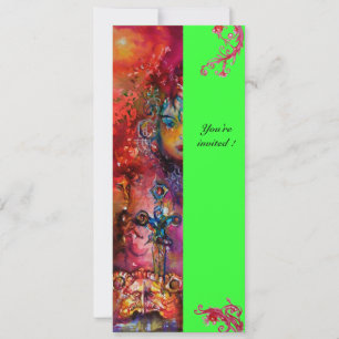 EXCALIBUR, hellrot, rosa blau grün Einladung