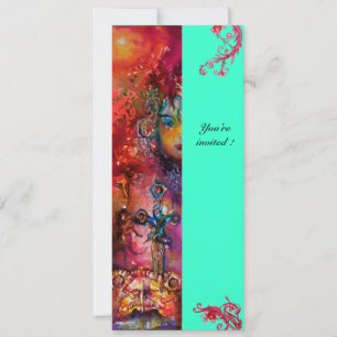 EXCALIBUR, hellrot, rosa blau grün Einladung