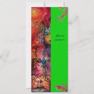 EXCALIBUR, hellrot, rosa blau grün Einladung