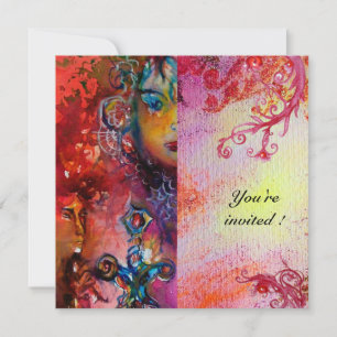 EXCALIBUR, hellrot, rosa lila Einladung