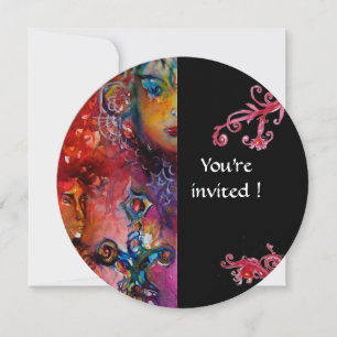 EXCALIBUR, hellrot, schwarz Einladung