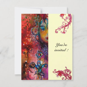 EXCALIBUR, hellrote Creme Einladung