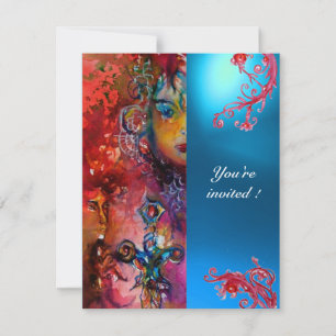 EXCALIBUR Juwel hell rot, rosa blau orange blau Einladung