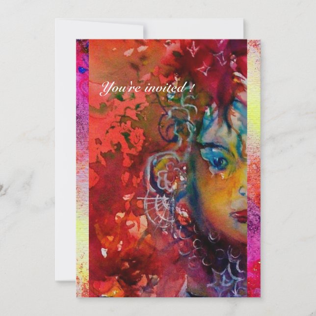 EXCALIBUR LADY THE SEE Red Lila Water color Einladung (Vorderseite)