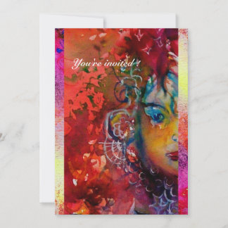 EXCALIBUR LADY THE SEE Red Lila Water color Einladung