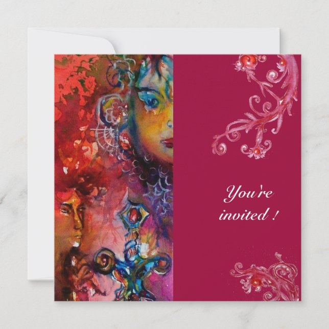 EXCALIBUR , leuchtend rot , Einladung (Vorderseite)