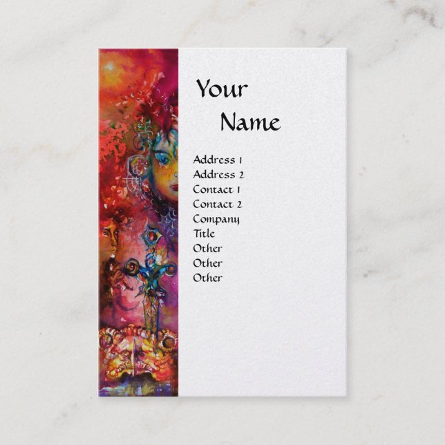 EXCALIBUR MAGIC SWORT FANTASY MONOGRAM Red Kraft Visitenkarte (Vorderseite)