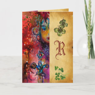 EXCALIBUR Monogramm Pergament St.Patrick's Day Karte