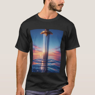 Excaliburs Spiegelung - Fantasieschwert bei Sonnen T-Shirt
