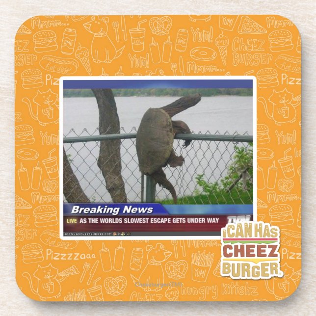 Excaping Schildkröte Getränkeuntersetzer (Vorderseite)