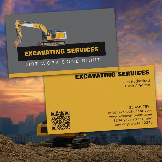 Excavation Services Business Visitenkarte (Von Creator hochgeladen)