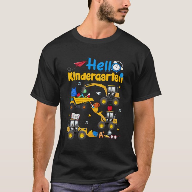 Excavato Hello Kindergarten T - Shirt zurück zur S (Vorderseite)