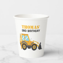 Excavator Construction Birthday Paper Cups Pappbecher
