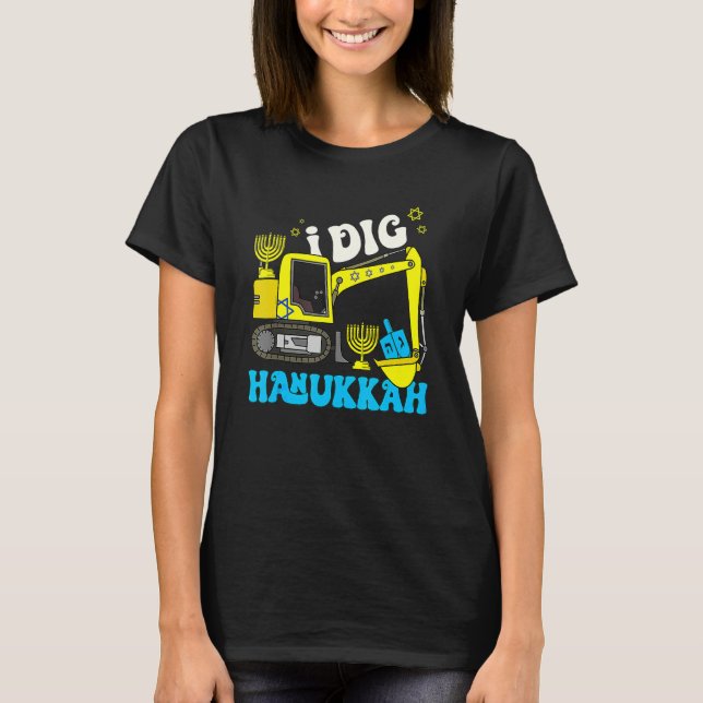 Excavator I Dig Hanukkah Happy Chanukkah Jewish Me T-Shirt (Vorderseite)