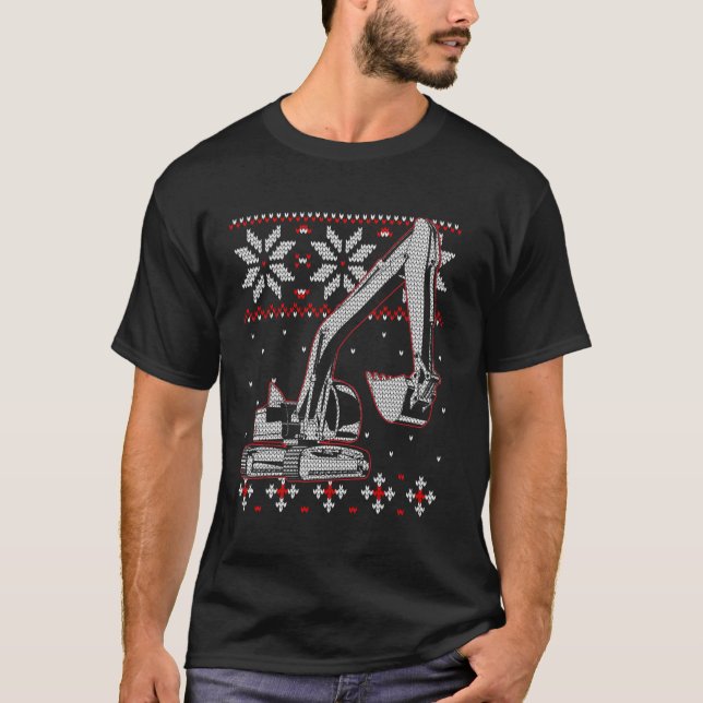 Excavator Operator Ugly Christmas Sweater Heavy Eq T-Shirt (Vorderseite)