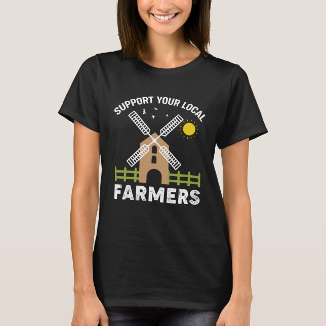 Excavator  Support your local farmers T-Shirt (Vorderseite)