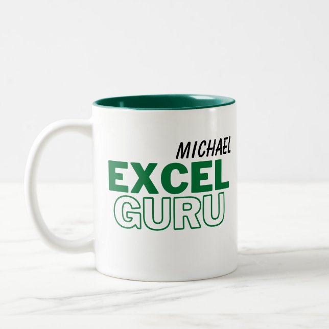Excel Guru Funny Accounting Zweifarbige Tasse (Links)