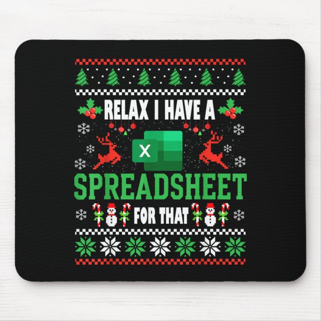 Excel hässlicher Weihnachtspullover Ich habe eine  Mousepad (Vorne)