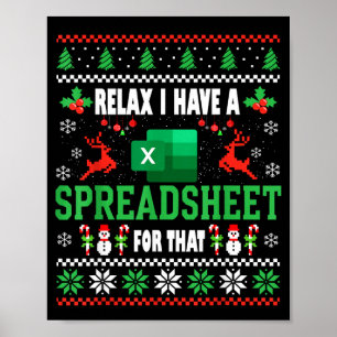 Excel hässlicher Weihnachtspullover Ich habe eine  Poster