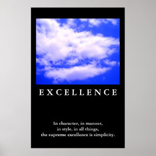 Excellence Zitat Blue Sky Motivierend Poster