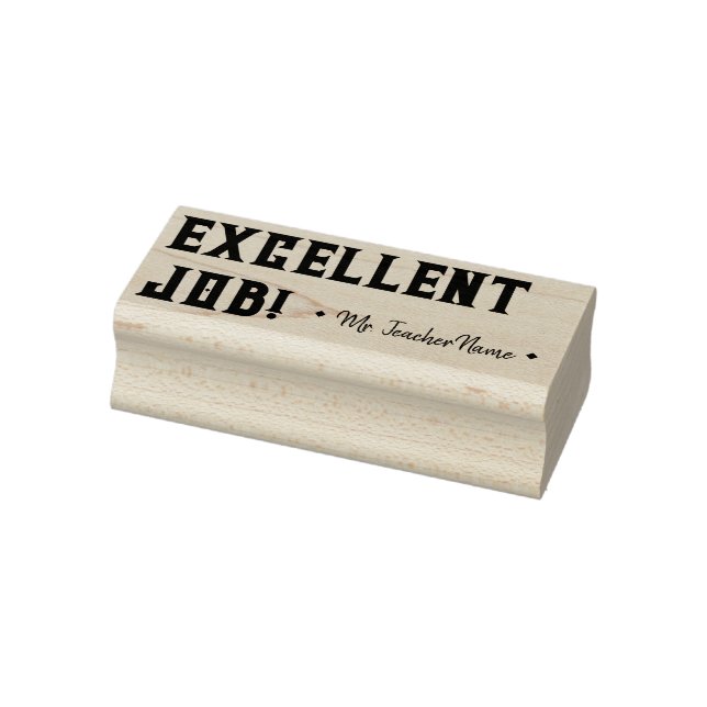 "EXCELLENT JOB!" + Name des Lehrers Rubber-Briefma Gummistempel (Stempel)