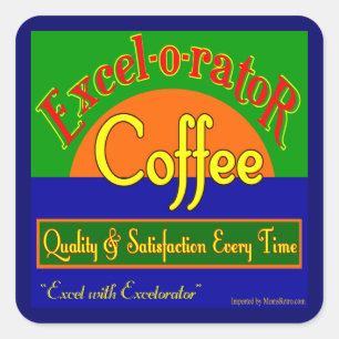 Excelorator Coffee Retro Label Art Sticker