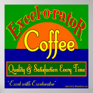 Excelorator Kaffee Retro-Kunst drucken Poster