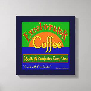 Excelorator Retro Kaffeekunst überzogene Canvas Leinwanddruck