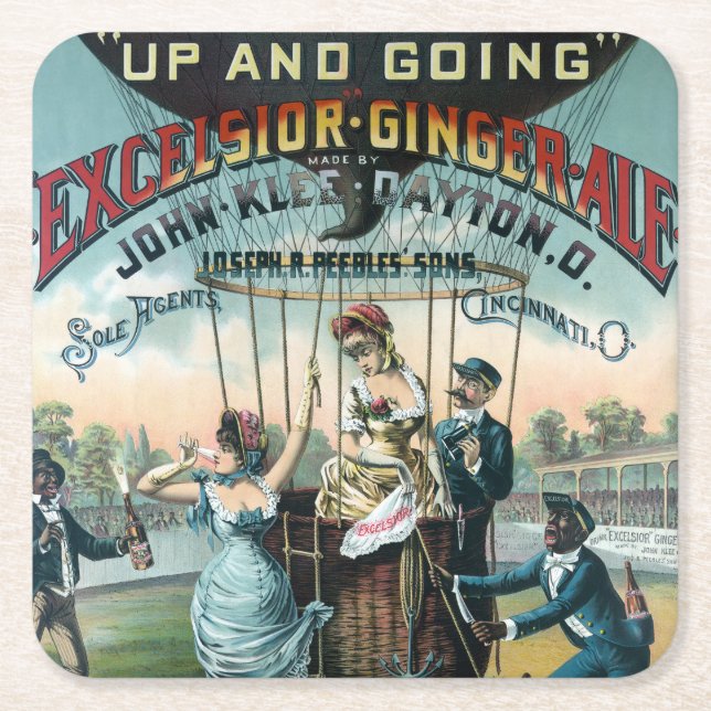 Excelsior Ginger Ale Rechteckiger Pappuntersetzer (Vorderseite)