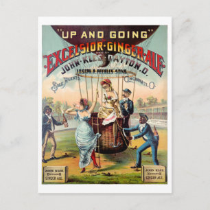 Excelsior Ginger Ale Vintage Poster wiederhergeste Postkarte