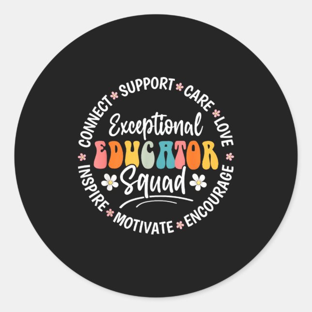 Exceptional Educator Squad Appreciation Week Back  Runder Aufkleber (Vorderseite)