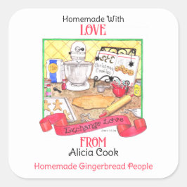 Exchange-Liebe Personalisierte, selbst gemachte Ge Quadratischer Aufkleber