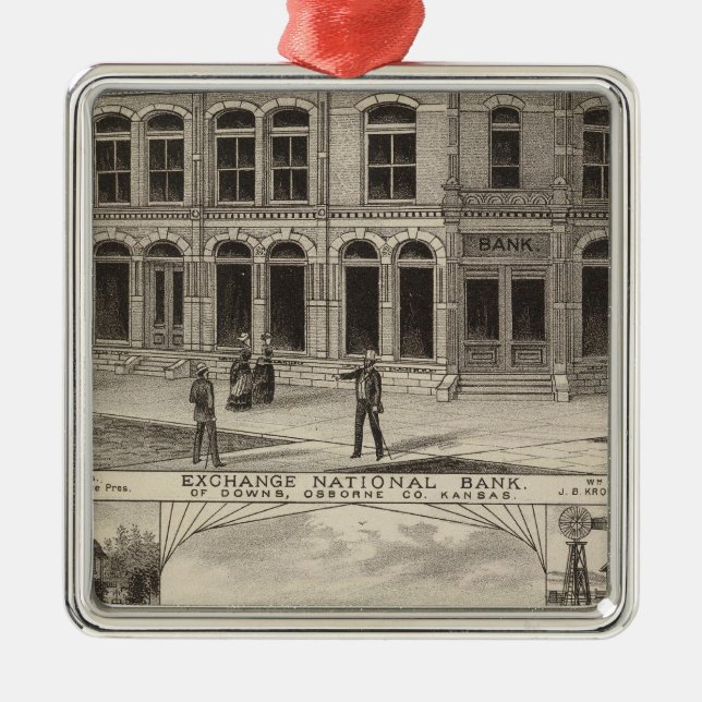 Exchange National Bank of Downs, Kansas Ornament Aus Metall (Vorne)