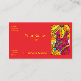 Excited Colorful Dog Business Cards Visitenkarte