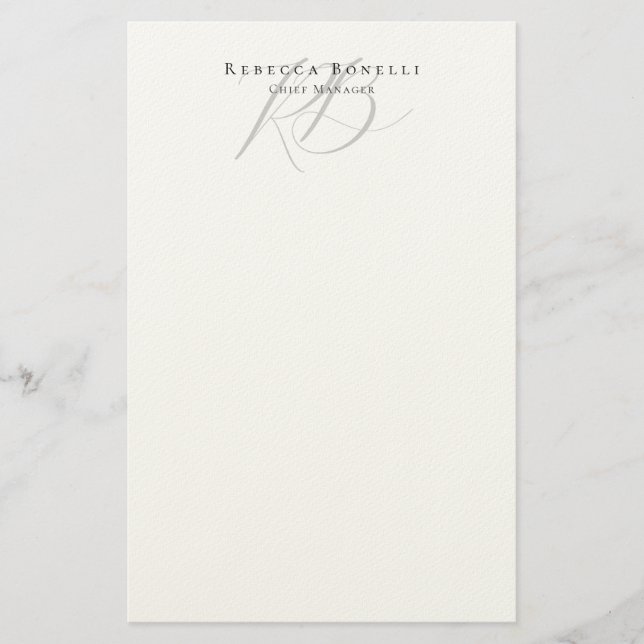 Exclusive Unique Monogram Profile Name Briefpapier (Vorderseite)