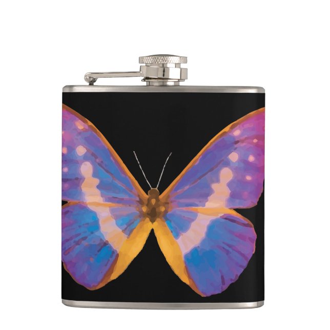 Excotic Butterfly Watercolor Flachmann (Vorderseite)