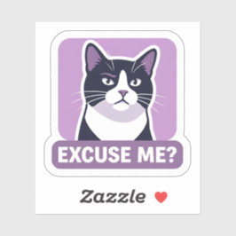 Excuse Me? Cat Meme – Sassy Funny Cat Illustration Aufkleber