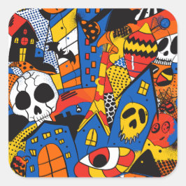 ExDesigner | Personalisierung | Halloween Quadratischer Aufkleber