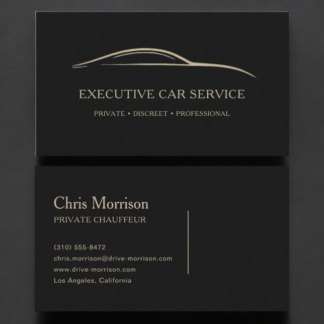 Executive-Autovermietung Black & Gold Visitenkarte (Von Creator hochgeladen)