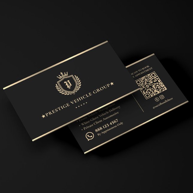 Executive Chauffeur Luxus Concierge Crest Bar  Visitenkarte (Executive Chauffeur Luxury Concierge Crest Bar Business Card
)