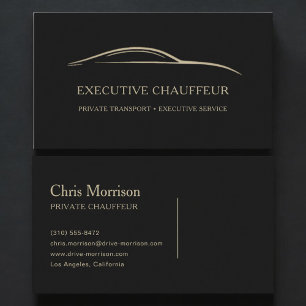 Executive Chauffeur Schwarz & Gold Visitenkarte
