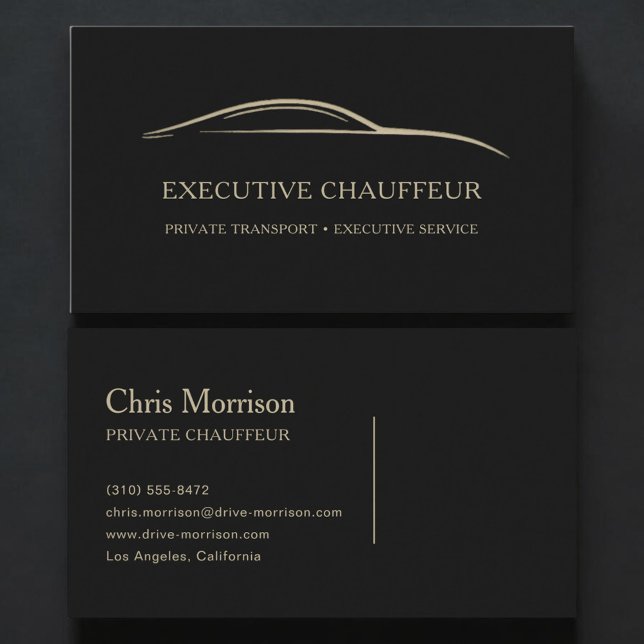 Executive Chauffeur Schwarz & Gold Visitenkarte (Von Creator hochgeladen)
