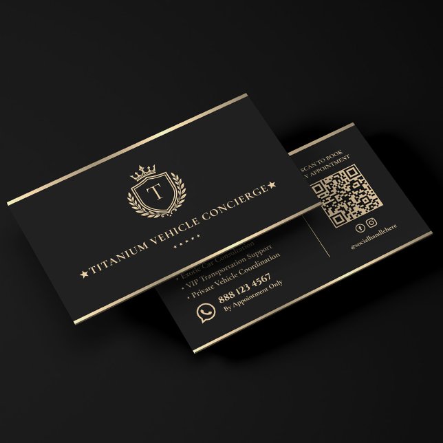 Executive-Chauffeur-Transport-Concierge Schwarz Visitenkarte (Executive Chauffeur Transport Concierge Black Business Card
)