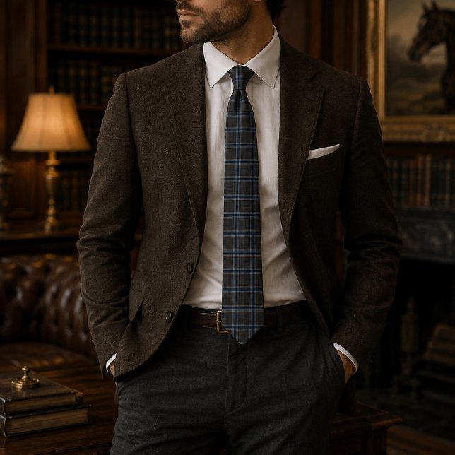 Executive Heritage Plaid | Luxus Charcoal & Navy Krawatte (Von Creator hochgeladen)