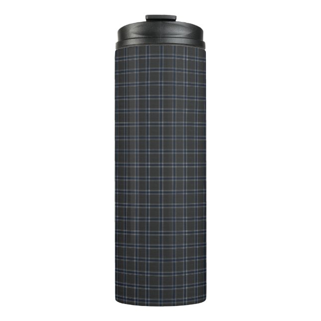 Executive Heritage Plaid | Luxus Charcoal & Navy Thermosbecher (Vorderseite)