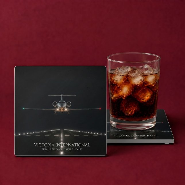 Executive Luxus-Jet-Ankunft außerhalb der Geschäft Glasuntersetzer (Von Creator hochgeladen)