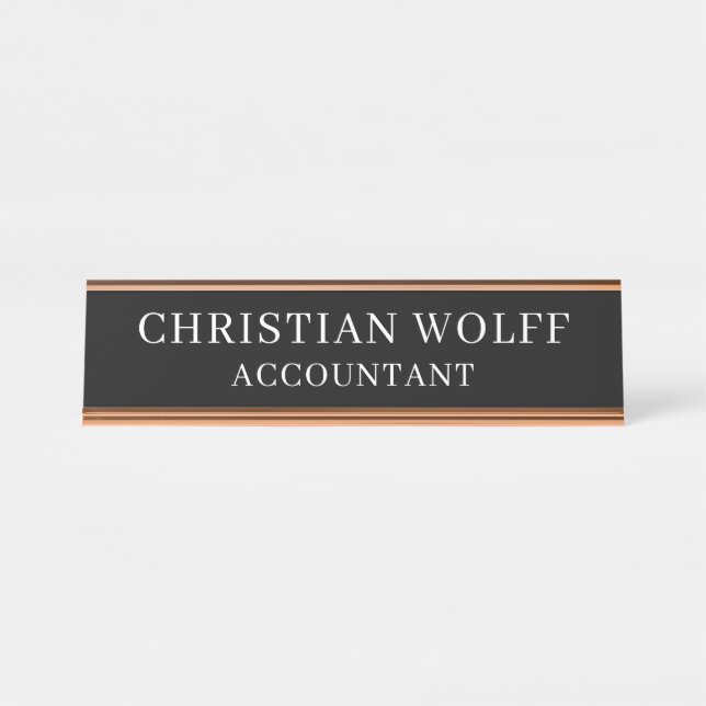 Executive Personalised  Plaque,Acrylic Office Sign Schreibtischnamensplakette (Vorderseite )