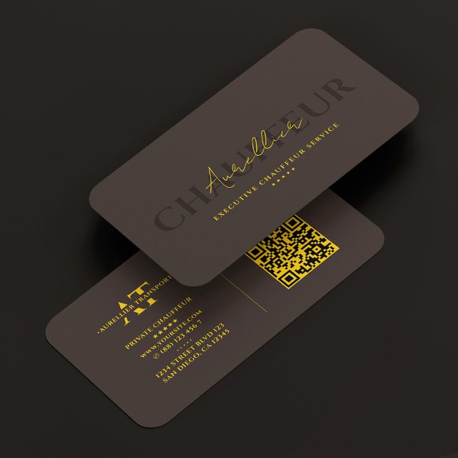 Executive Private Chauffeur Yellow Espresso Modern Visitenkarte (Executive Private Chauffeur Yellow Espresso Modern Business Card
)