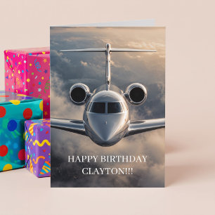 Executive-Privatjet-Flugzeug-Geburtstag Karte