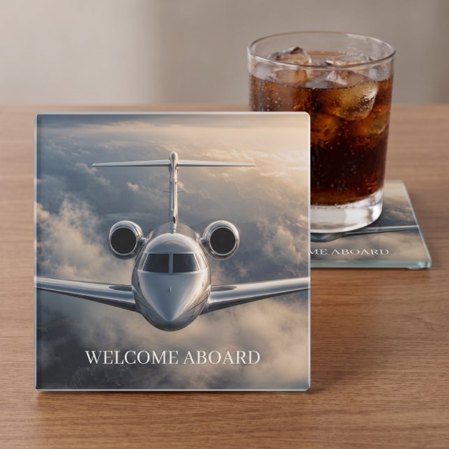 Executive-Privatjet-Flugzeug Glasuntersetzer (Von Creator hochgeladen)
